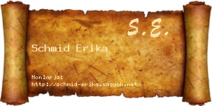 Schmid Erika névjegykártya